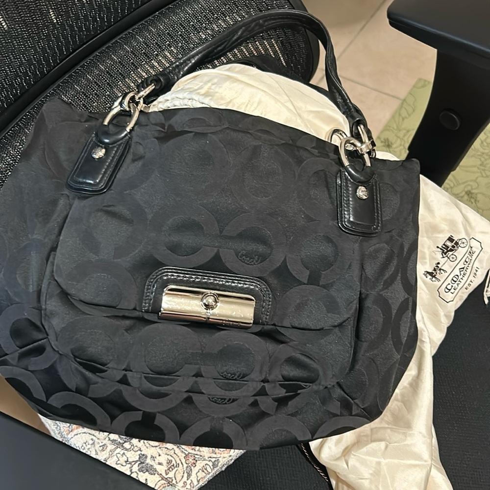 Coach Black Canvas Kristin Signature